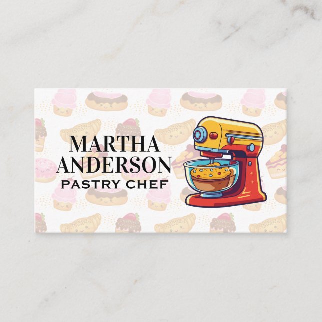 Mixer Mixing Cake Business Card (Front)