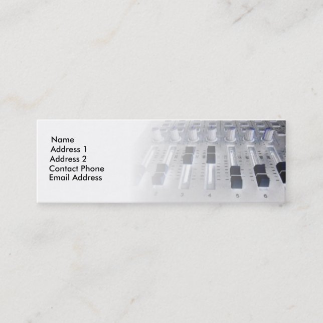 Mixer Studio Recording Sound Engineer Mini Business Card (Front)