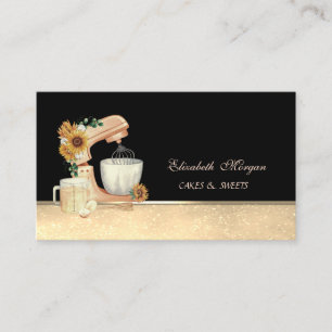 Mixer Sunflowers Bokeh Sweets Bakery  Business Card