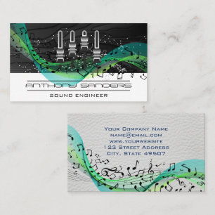 Mixer   Tech Background   Musical Notes Business Card