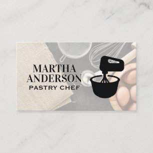 Mixing Bowl Icon   Baking Ingredients Business Card