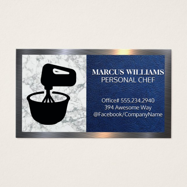 Mixing Bowl Logo | Blue Leather Marble (Front)