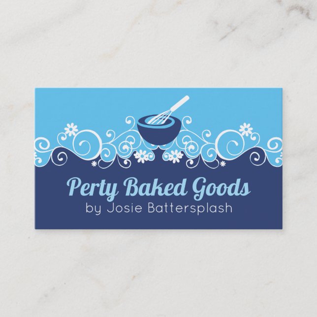 mixing bowl whisk bakery baking pastry chef busine business card (Front)