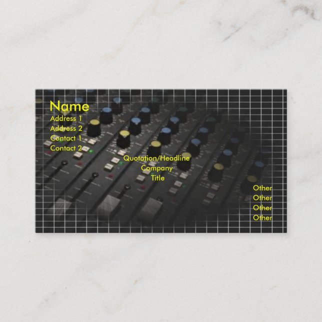 Mixing Desk Business Card (Front)