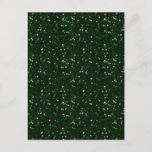 MIXMATCH DARK EMERALD GREEN WHITE GLITTER BACKGROU POSTCARD