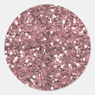 MIXMATCH PRETTY IN PINK WHITE GLITTER BACKGROUND T CLASSIC ROUND STICKER