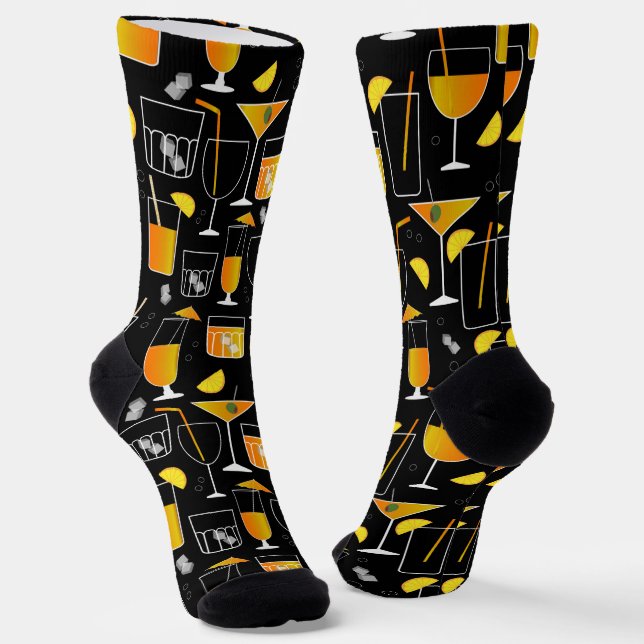 Mixologist bartender cocktails and drinks  socks (Angled)