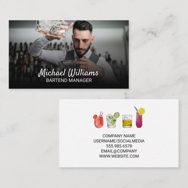 Mixologist | Bartender Making a Cocktail Business Card (Front/Back)