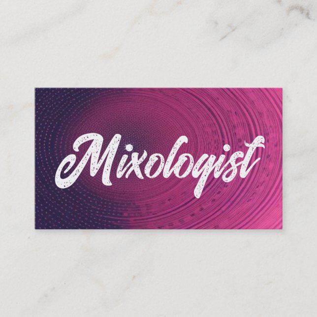 Mixologist Colourful Business Card (Front)