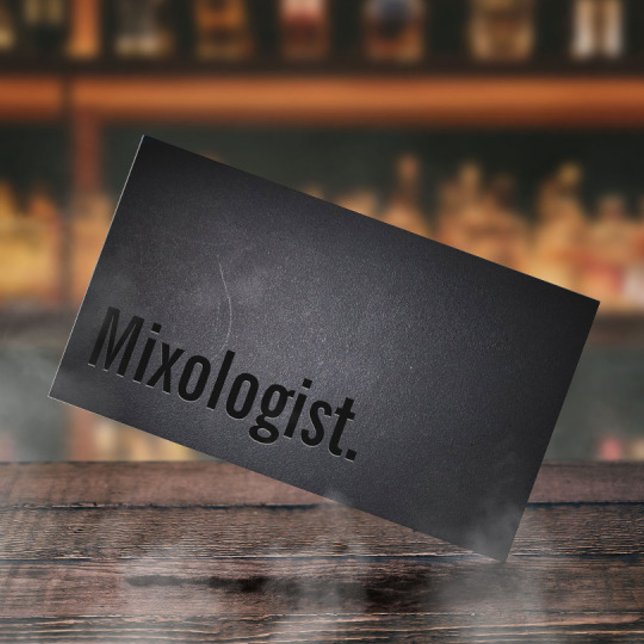 Mixologist Elegant Black Minimalist Typography Business Card (Creator Uploaded)