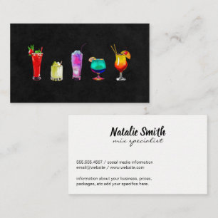Mixology   Mixed Drinks Icons Business Card