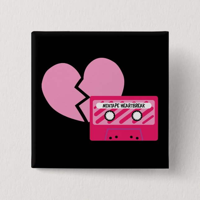 MixTape Heartbreak 15 Cm Square Badge (Front)