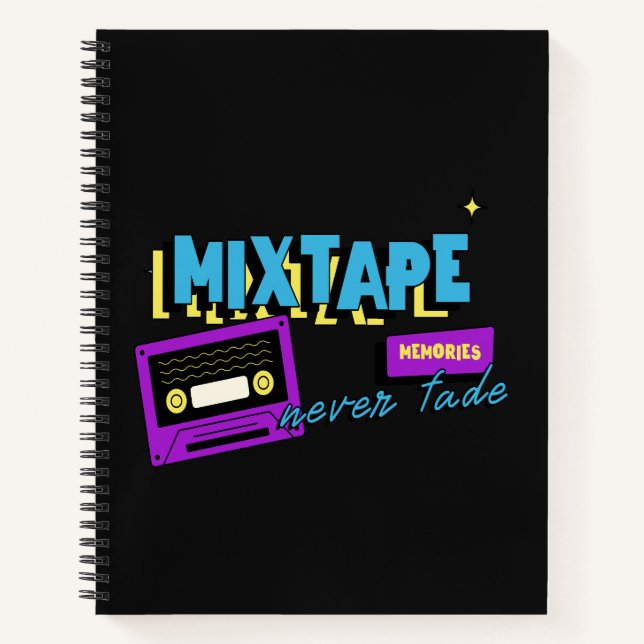 Mixtape Memories Retro Cassette Nostalgia Notebook (Front)