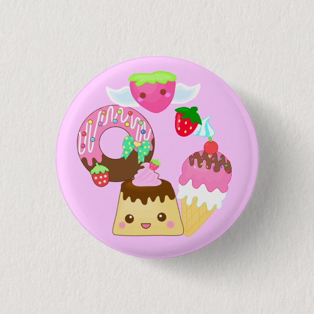 mixture cute kawaii 3 cm round badge (Front)
