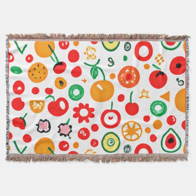 Mixtures of Fruit Patterns. Buy Now Throw Blanket (Front)