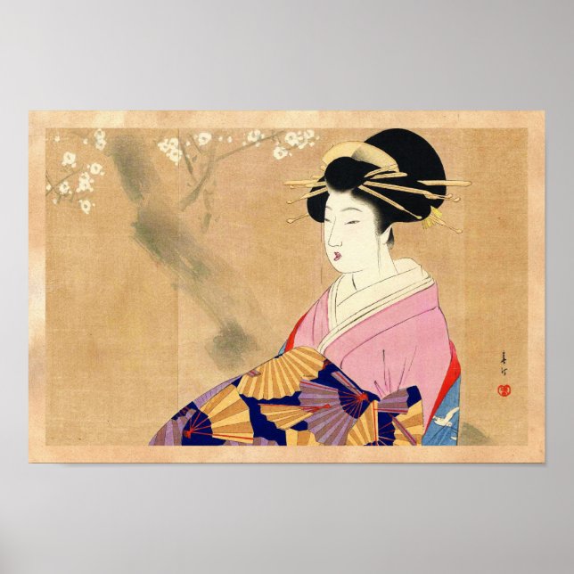 Miyagawa Shuntei Oiran japanese ukiyo-e art Poster (Front)