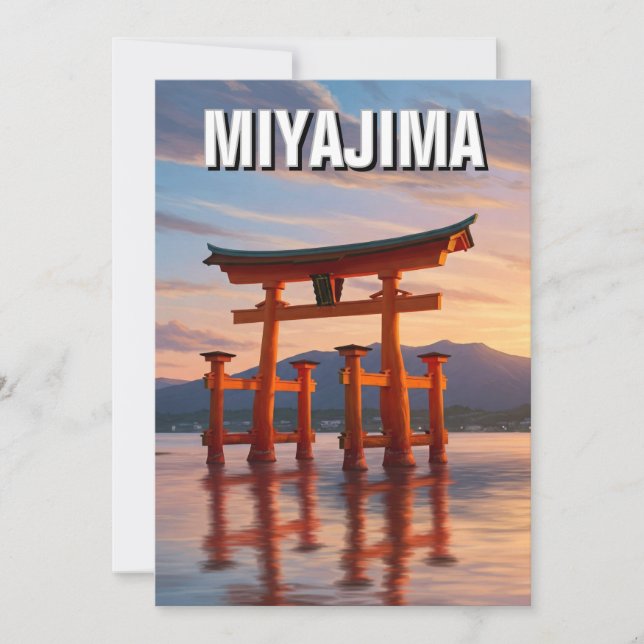 Miyajima Floating Torii Itsukushima Shrine Travel Holiday Card (Front)