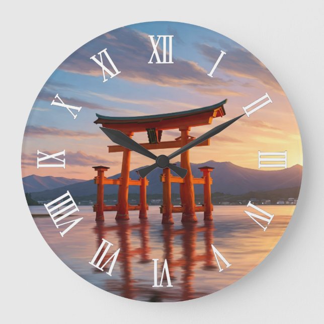 Miyajima Floating Torii Itsukushima Shrine Travel Large Clock (Front)