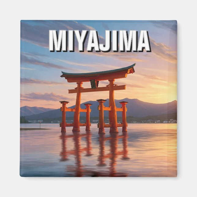 Miyajima Floating Torii Itsukushima Shrine Travel Magnet (Front)