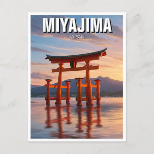 Miyajima Floating Torii Itsukushima Shrine Travel Postcard