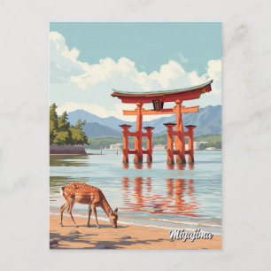 Miyajima Floating Torii Itsukushima Shrine Travel Postcard