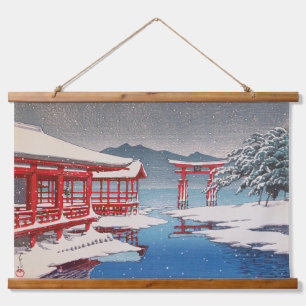 Miyajima(Itsukushima) Shrine in Snow, Hasui Kawase Hanging Tapestry