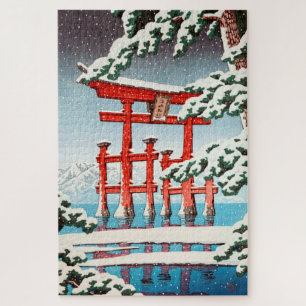 Miyajima Shrine in Snow, Hasui Kawase Jigsaw Puzzle