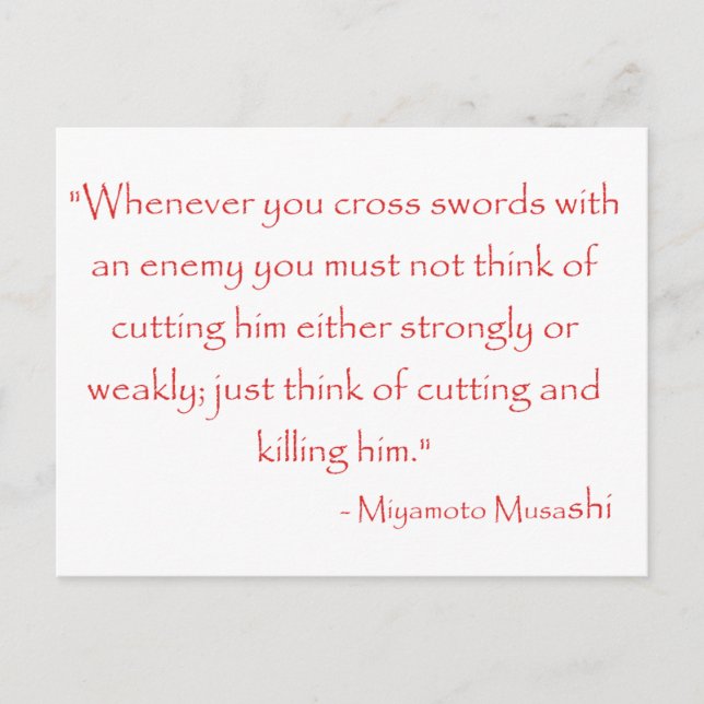 Miyamoto Musashi Quote Postcard (Front)
