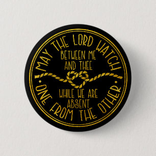 Mizpah   Modern Rope Heart Black/Gold Button