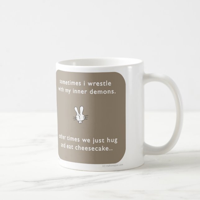 MJ1559 badass bunny cheesecake inner demons Coffee Mug (Right)