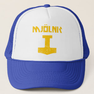 mjolnir_golden_destroyed trucker hat