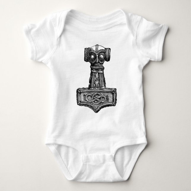 Mjolnir: Thor's Hammer Baby Bodysuit (Front)