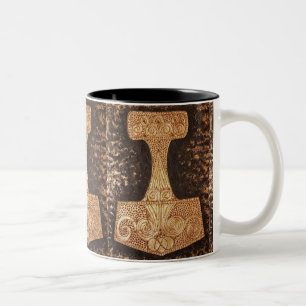 Mjolnir, thor's hammer Two-Tone coffee mug