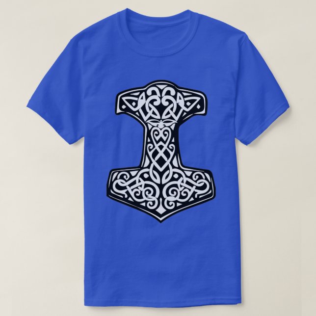 Mjolnir Thorx27s Hammer Viking Rune T-Shirt (Design Front)