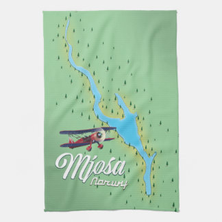 Mjøsa Norway lake map Tea Towel