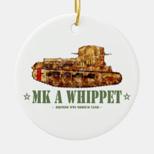 MK A Whippet World War One British Medium Tank WWI Ceramic Tree Decoration