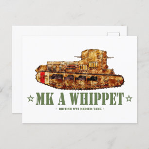 MK A Whippet World War One British Medium Tank WWI Postcard