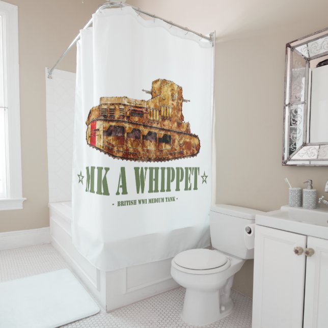 MK A Whippet World War One British Medium Tank WWI Shower Curtain (In Situ)