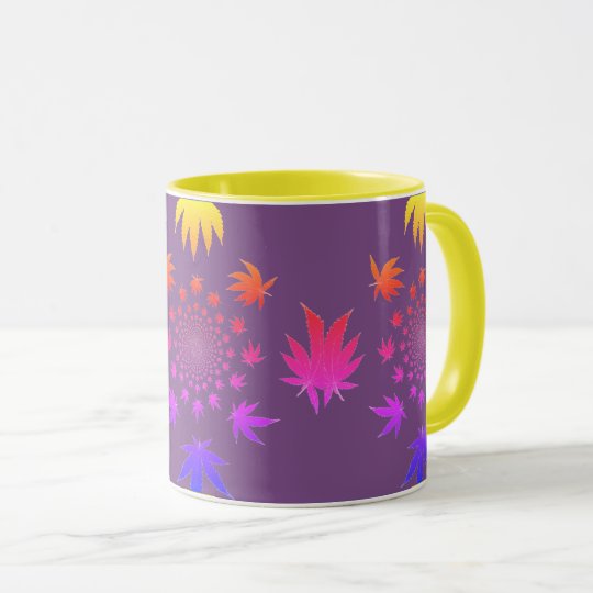 MKFMJ Kaleidoscope Marijuana Leaf's Mug