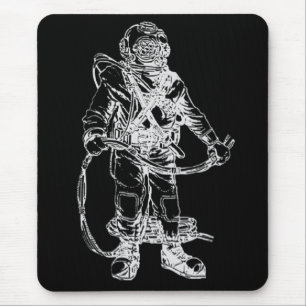 MKV Diver in Black Mouse Mat