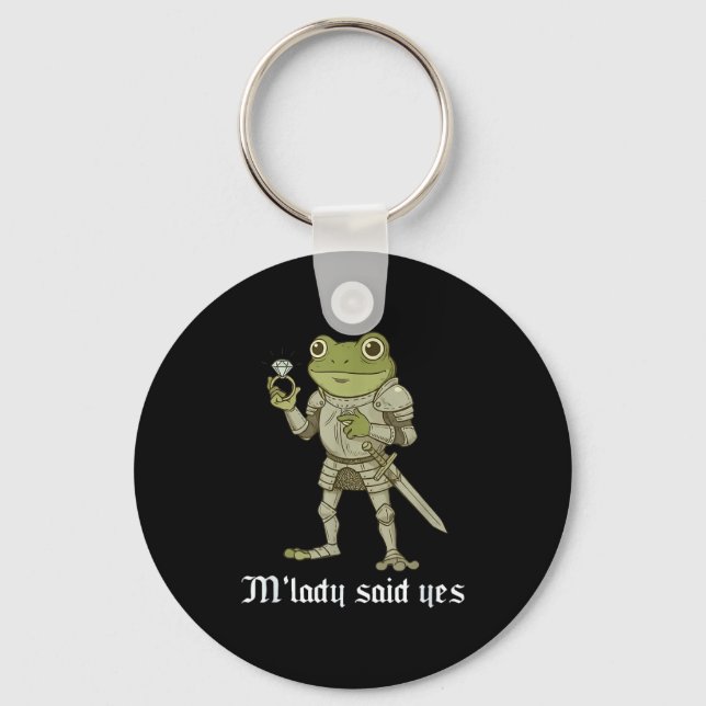 M'lady Said Yes Funny Frog Couple Matching  Key Ring (Front)