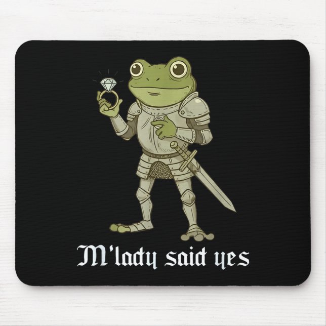M'lady Said Yes Funny Frog Couple Matching  Mouse Mat (Front)