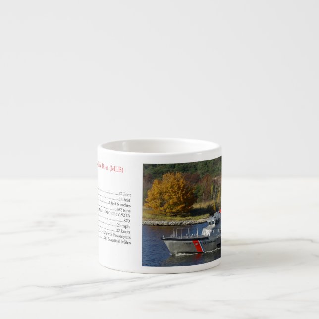 MLB 47 foot Coast Guard boat espresso mug (Front)
