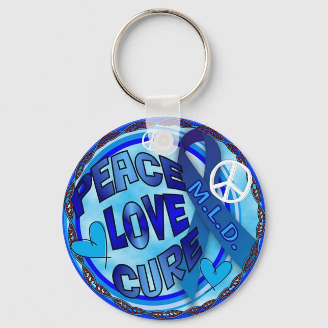 mld AWARENESS PEACE LOVE CURE Key Ring (Front)
