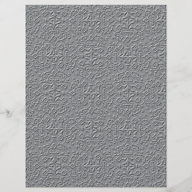 MLE METALIC SILVER GREY GRAY DECORATIVE EMBOSSED P FLYER (Front)