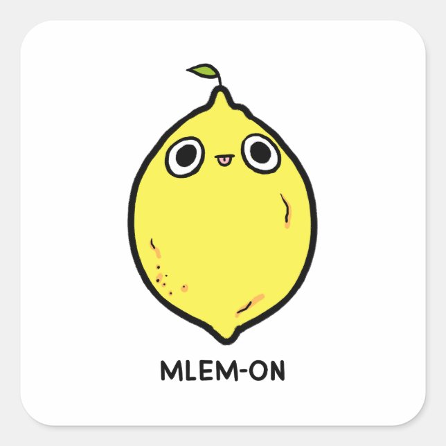  Mlem-on Funny Lemon Fruit Pun Sticker (Front)