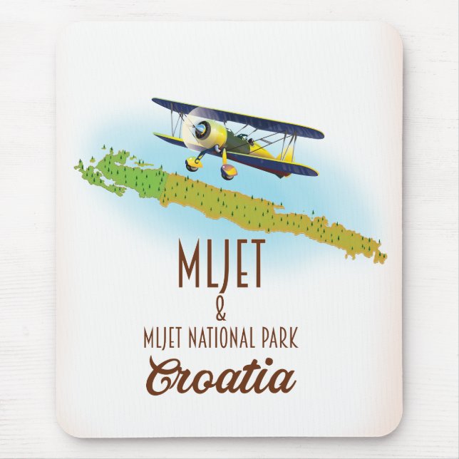 Mljet National Park Croatia map Mouse Mat (Front)