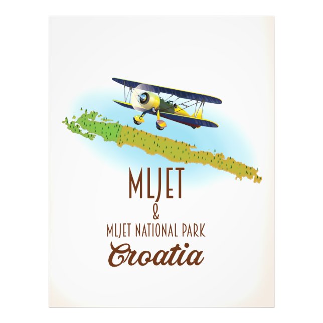 Mljet National Park Croatia map Photo Print (Front)
