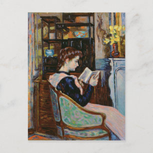 Mlle. Guillaumin reading, 1907 Postcard