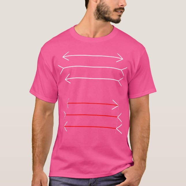 Mller Lyer Optical Illusion Impossible Math Lover T-Shirt (Front)